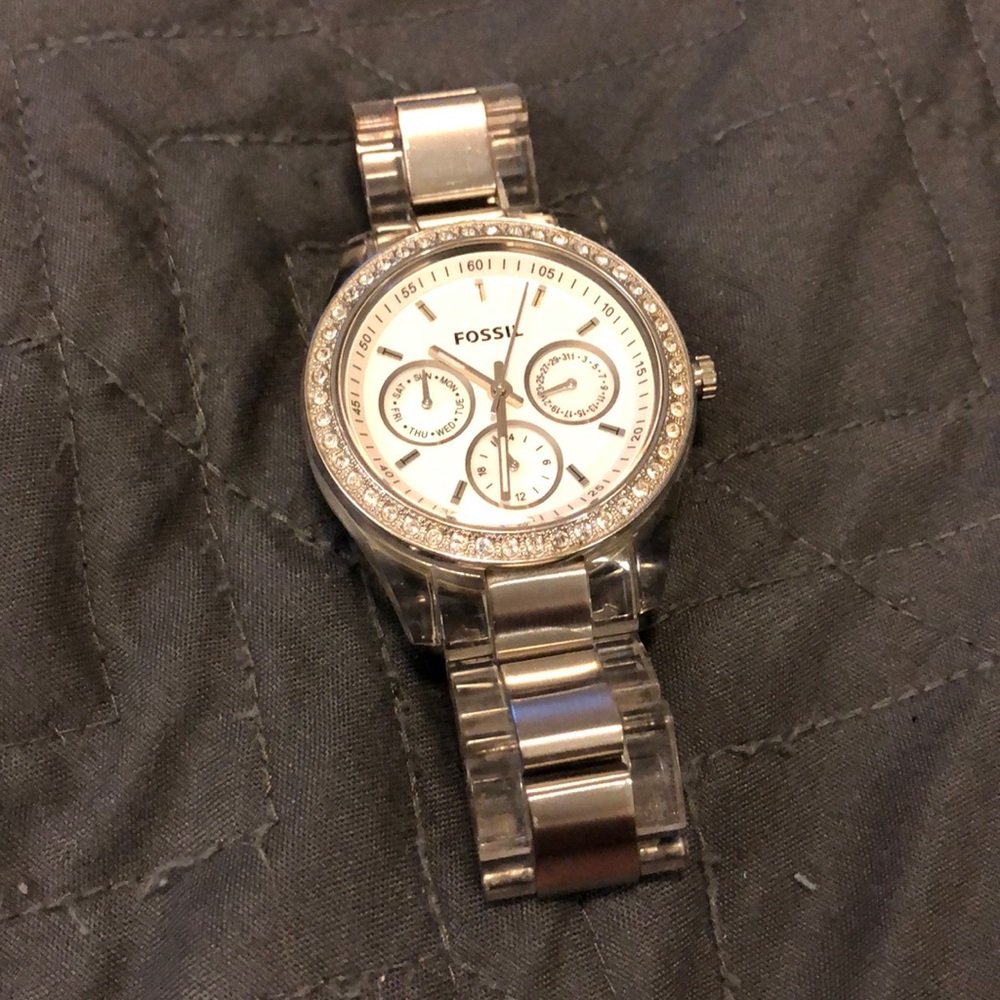 Fossil Acrylic & Stainless Steel Watch